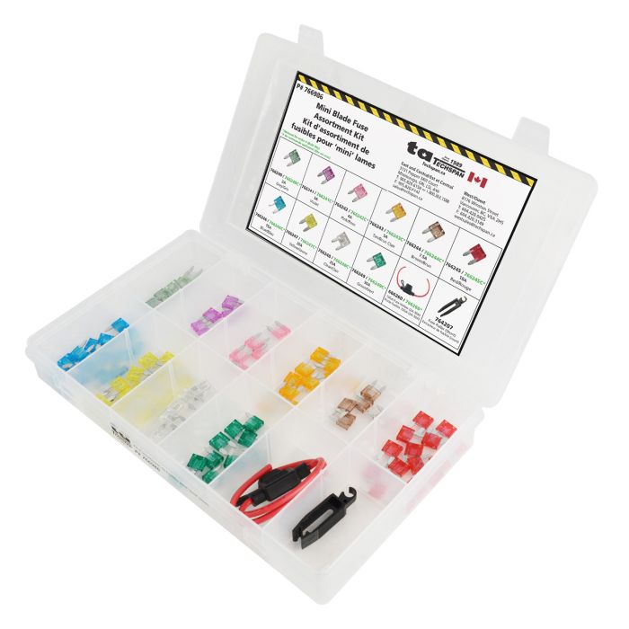 766986 - 92PC MINI BLADE FUSE ASSORTMENT KIT - (MINI FLIP KIT SERIES)