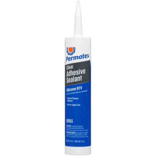 80855 - PERMATEX® CLEAR RTV SILICONE ADHESIVE SEALANT, 11 OZ